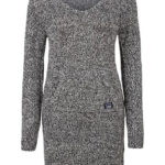 Gebreide jurk met gevoerde capuchon