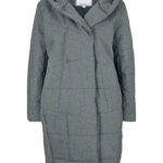 Lange gewatteerde jas in O-lijn