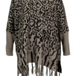 Poncho trui met animalprint