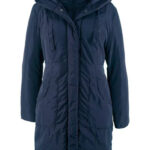 Gewatteerde, korte coat met capuchon