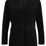 Wijde, lange blazer van corduroy, lange mouw