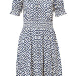 Gedessineerde jersey jurk van viscose