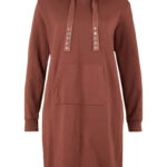 Katoenen sweatjurk met kangoeroezak