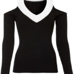 Gebreid shirt met cold shoulder