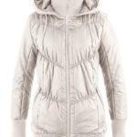 Gewatteerde jas met brede comfortband en capuchon