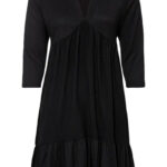 Crêpe jersey jurk met volants