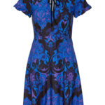 Gedessineerde jersey jurk