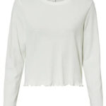 Korte longsleeve in piqué look