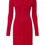 Gebreide jurk met knoopsluiting