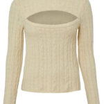 Trui met kabelpatroon en cut-outs