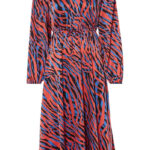 Gedessineerde midi jurk van satijn