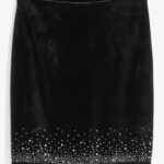 Fluwelen rok met stras