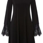 Jurk met kant en gerecycled polyester